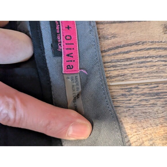 Alice + Olivia Womens Sz 8 Pants Olive Green Stretch Pleated Caree Trousers - Picture 8 of 11